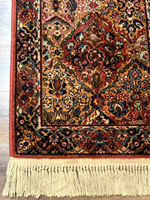 Karastan Rug 2x4 Multicolor Panel Kirman #717, Original 700 Series, Wool Pile Vintage Discontinued