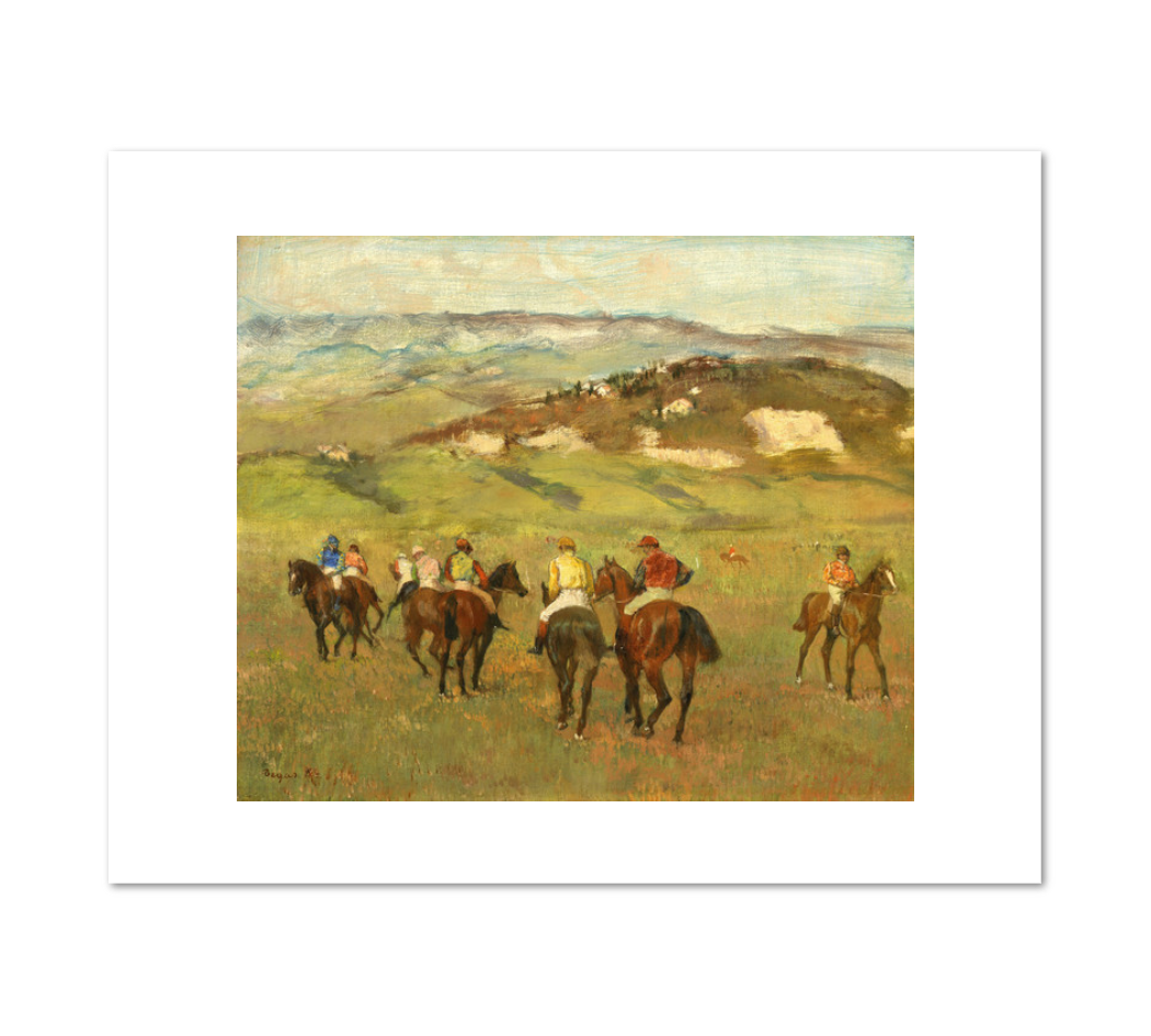 Jockeys on Horseback before Distant Hills by Edgar Degas