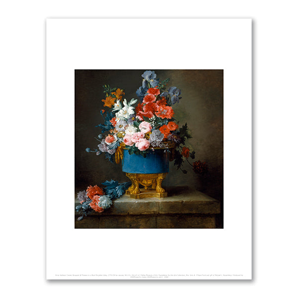 Bouquet of Flowers in a Blue Porcelain Vase by Anne Vallayer-Coster