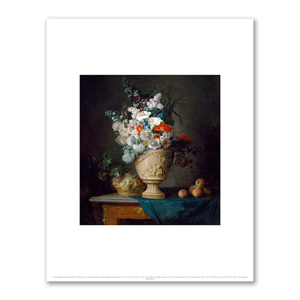 Bouquet of Flowers in a Terracotta Vase, with Peaches and Grapes by Anne Vallayer-Coster