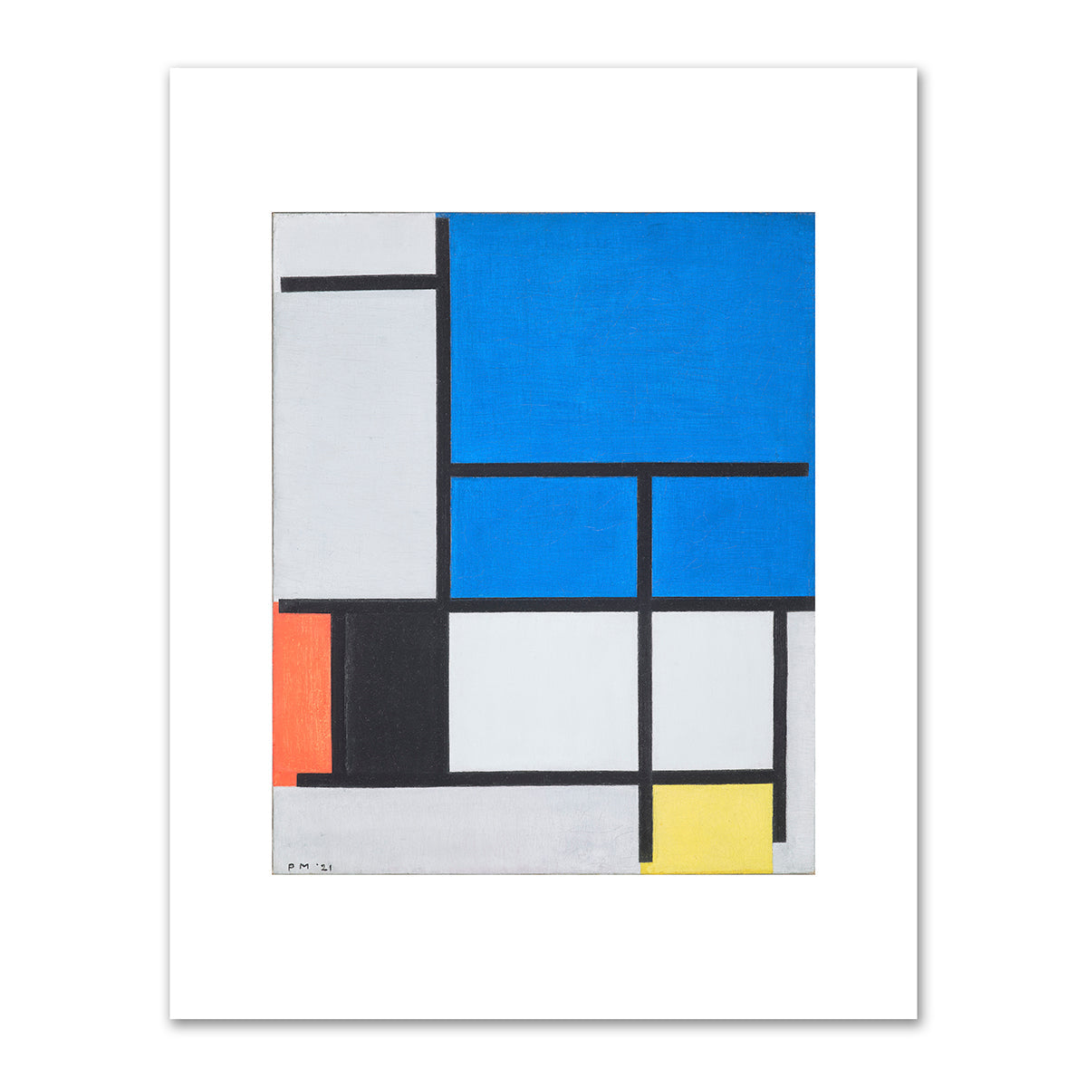 Composition with Large Blue Plane, Red, Black, Yellow, and Gray by Piet Mondrian