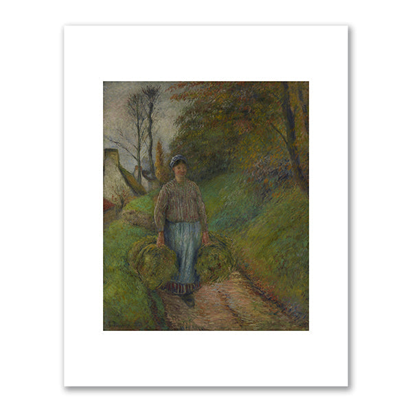 Peasant Woman Carrying Two Bundles of Hay by Camille Pissarro