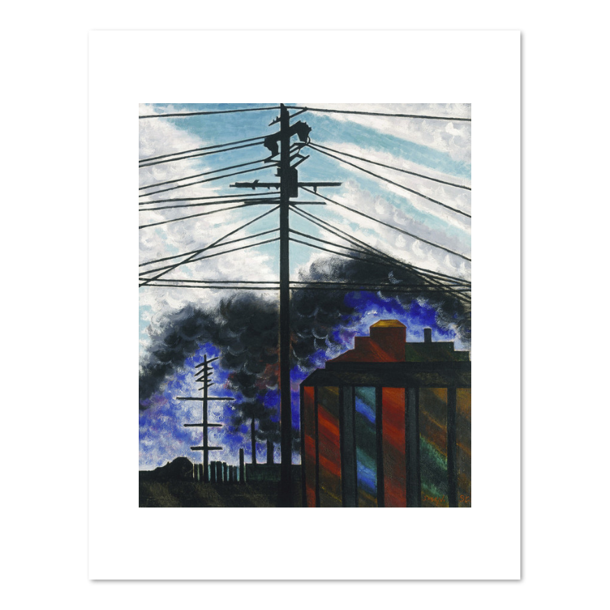 Telegraph Poles with Buildings by Joseph Stella