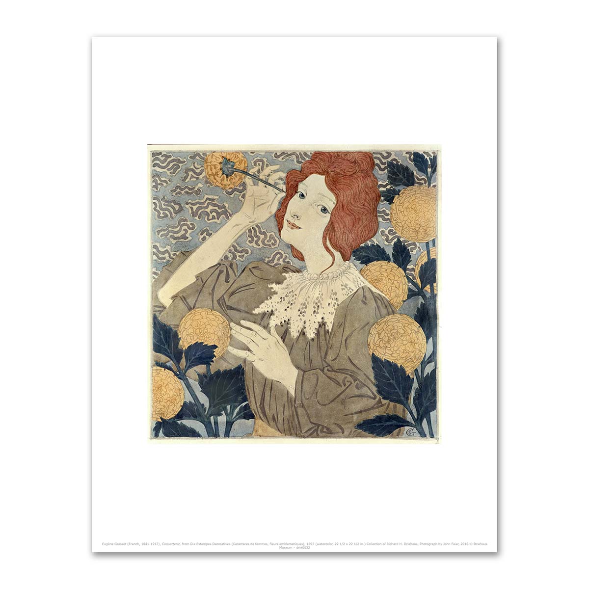 Coquetterie, from Dix Estampes DÃ©coratives (CaractÃ¨res de femmes, fleurs emblematiques) by EugÃ¨ne Grasset