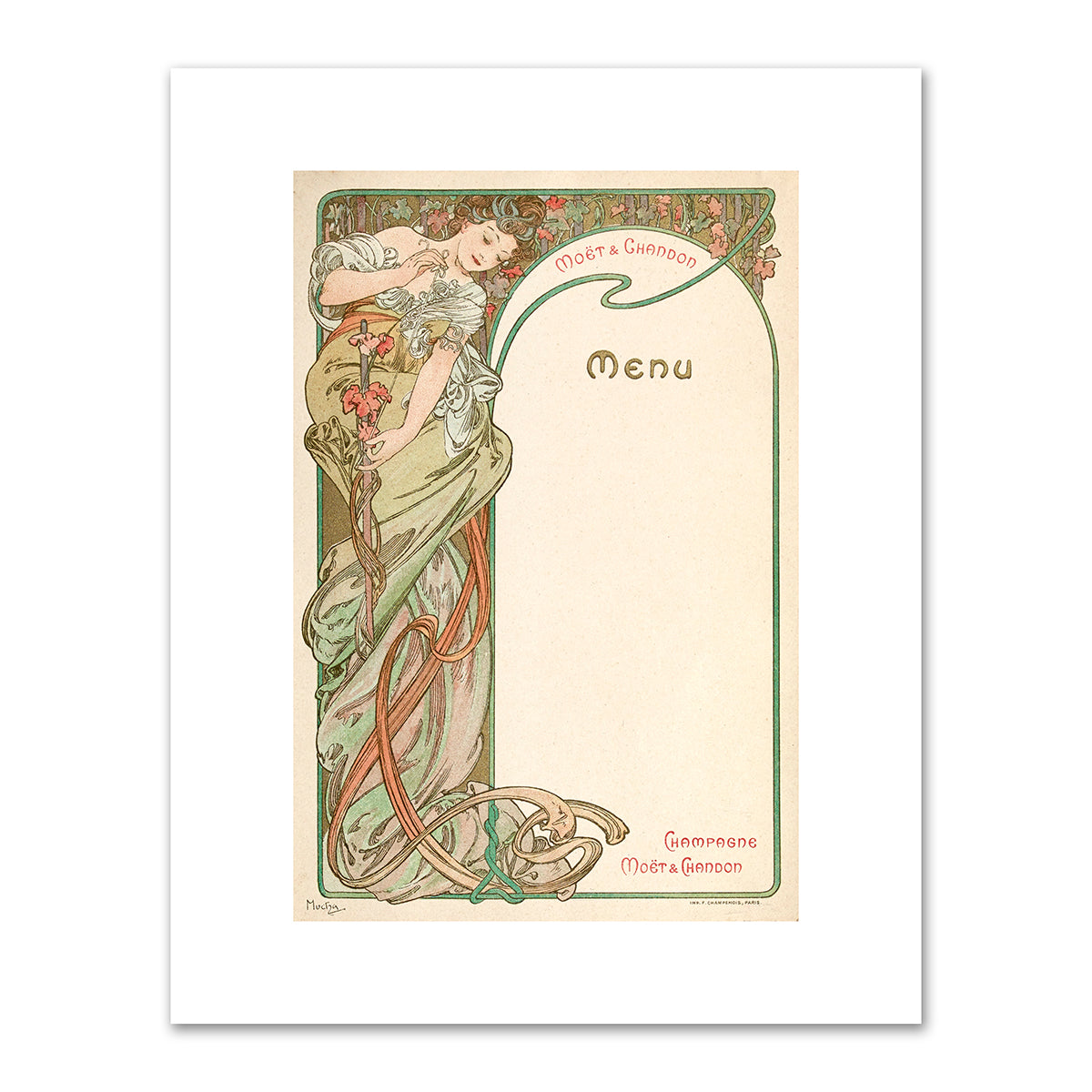 Moët and Chandon/Menu by Alphonse Mucha