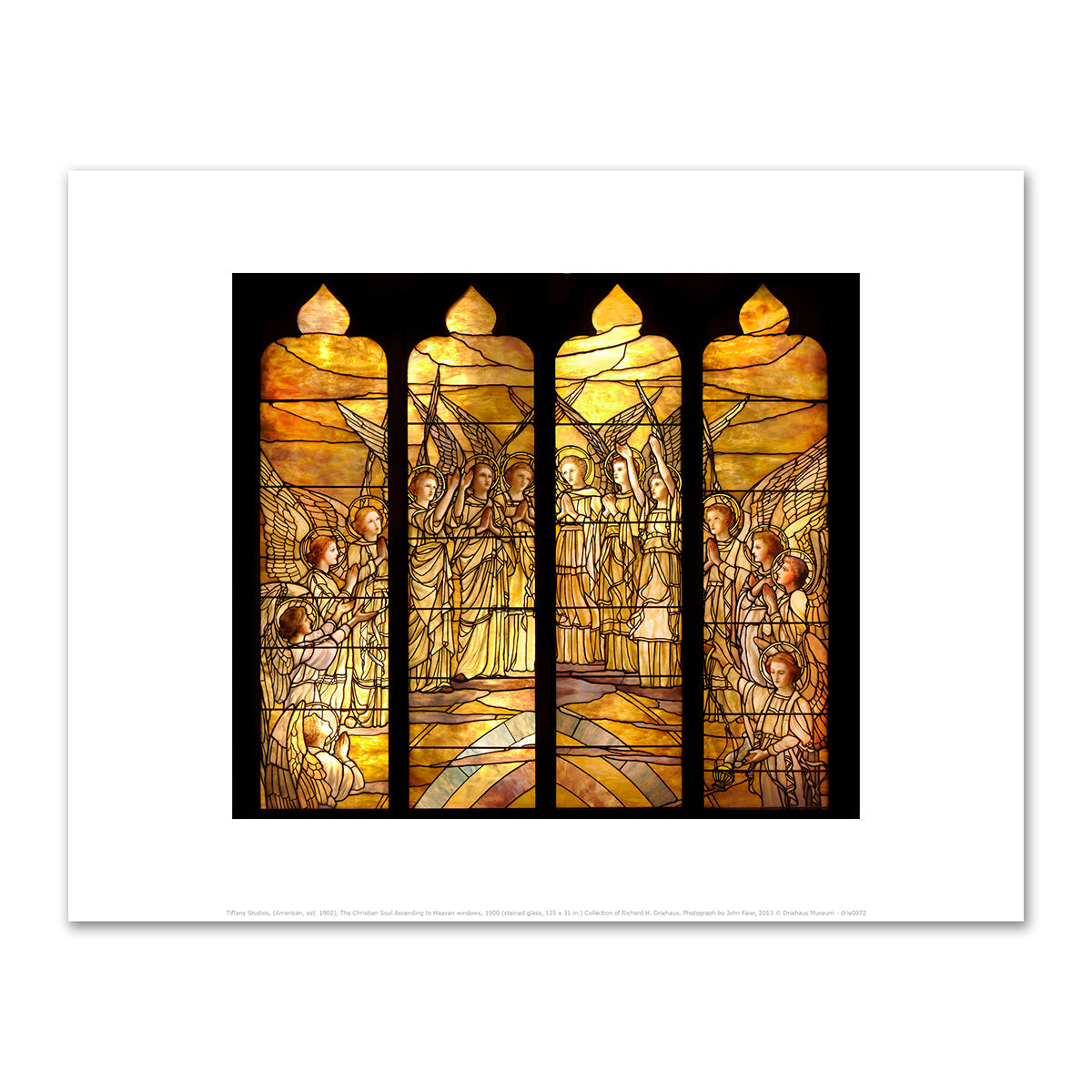 The Christian Soul Ascending to Heaven windows by Tiffany Studios