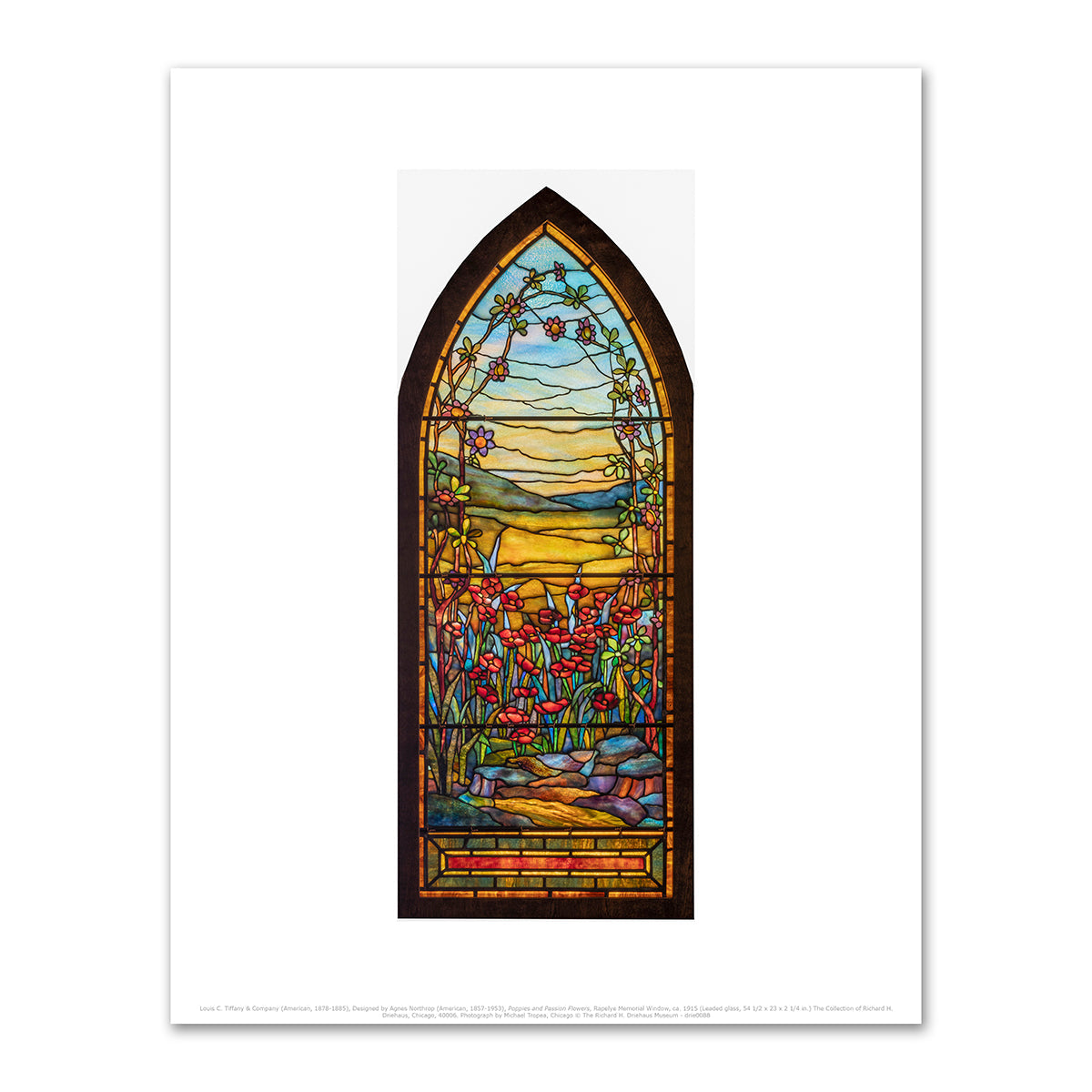 Poppies and Passion Flowers, Rapelye Memorial Window by Louis C. Tiffany & Company