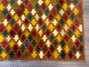 Balouch Rug 3x4, Burnt-Orange, Multicolor, Afghan Rug