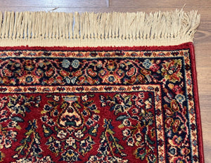 Karastan Runner Rug 2.6 x 8.6, Red Sarouk #785, Original 700 Series, Wool, Rare