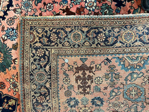 Rare Persian Sarouk Farahan Rug 9x15 – Antique Wool Carpet, Signed By Master Weaver