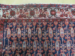 4' X 6' Antique Handmade Turkish Sivas Wool Rug Vegetable Organic Dye Nice Blue