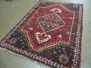 4' X 6' Antique Handmade Turkish Wool Veg Dyes Rug Organic Red Nice M10