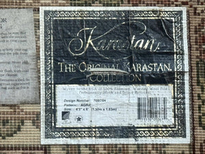 Karastan Rug 4x6, Agra #704, Original 700 Series, Vintage Wool Pile Discontinued Karastan Carpet
