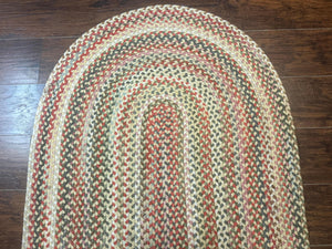 Braided American Oval Rug 3x5, Multicolor, Hand Braided