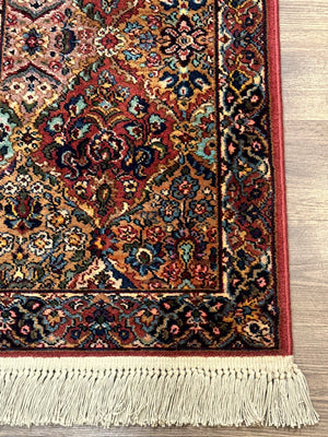 Karastan Rug 2x4 Multicolor Panel Kirman #717, Original 700 Series, Wool Pile Vintage Discontinued