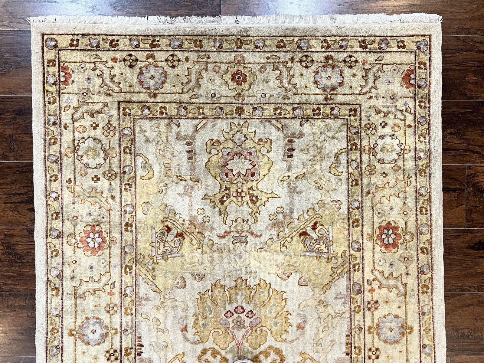 Turkish Oushak Rug 4x6, Neutral Colors Vintage Wool Small Oushak Carpet 4 x 6 ft, Hand Knotted, Beige Rug