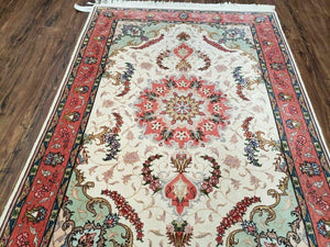 3' 4" X 5' Vintage Handmade Ultra Fine Floral Oriental Turkish Rug Carpet Wow