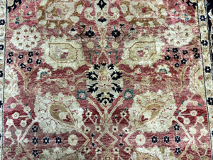 Indian Agra Rug 6x9, Allover Pattern, Traditional Wool Oriental Carpet