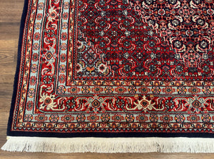 Indo Persian Bijar Rug 6x9, Hand Knotted Wool Carpet