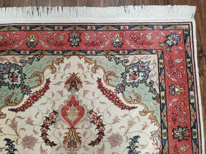 3' 4" X 5' Vintage Handmade Ultra Fine Floral Oriental Turkish Rug Carpet Wow