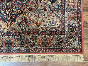 Karastan Rug 5.9 x 9, Multicolor Panel Kirman Rug #717, Wool Original Karastan Collection 700 Series, Vintage Karastan Area Rug