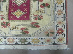 3' X 5' Vintage Handmade Turkish Turkey Oushak MILAS Wool Accent Rug Carpet Nice