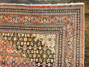 Rare Antique Persian Tabriz Rug 9x12, Red, Handmade, Wool