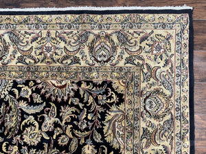 Indo Persian Rug 8 x 9.4, Allover Floral Design, Vintage Room Sized Rug, Traditional Oriental Carpet, Hand Knotted Rug for Living Room, Nice