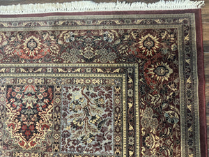 Couristan Rug 10x14, Belgium Power Loomed Carpet, Vintage Wool Oriental Rug, Multicolor Panel Design, 10 x 14 Room Sized Rug