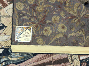 Vintage Belgium Tapestry 4x5, The Concet Musicians, Green