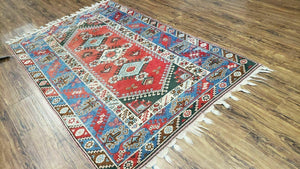 4' X 6' Handmade Turkish Super Kazak Shirvan Wool Rug Colorful