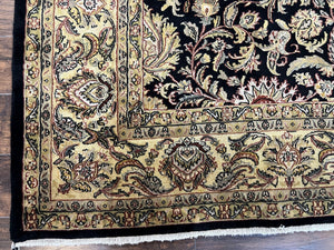 Indo Persian Rug 8 x 9.4, Allover Floral Design, Vintage Room Sized Rug, Traditional Oriental Carpet, Hand Knotted Rug for Living Room, Nice