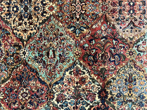Karastan Rug Multicolor Panel Kirman #717, 8.8 x 12 Karastan Carpet, Vintage Multipanel Kirman, Original 700 Series, Wool, Vintage