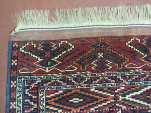 4' X 8' Antique Handmade Russian Bokhara Turkoman Yamud Wool Rug Carpet Nice