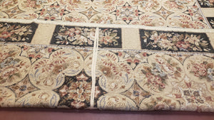 Needlepoint Rug 8x10ft Allover European Design Flowers 100% Wool Hand Knotted Aubusson Area Rug Brand New Flatweave Needle Point Carpet Chic