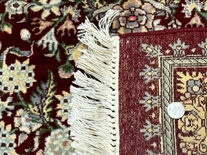 Burgundy Persian Rug 8x10, Pak Persian Floral Carpet, Very Fine 300 KPSI