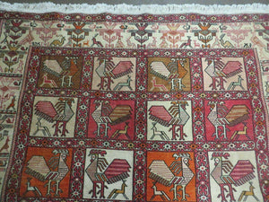 4' X 6' Vintage Russian Kilim Handmade Flat Soumak Weave Silk Wool Rug Organic
