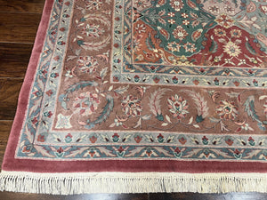 Sino Persian Rug 10x14, Multicolor Panel Design, Wool Handmade Vintage Large Rug