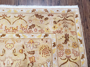 Vintage Turkish Oushak Area Rug 6x9, Wool Hand-Knotted