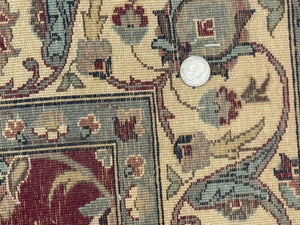 Pak Persian Rug 4x6, Floral Allover, Vintage Wool Carpet, Plum and Ivory