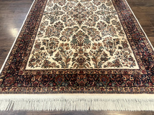 Karastan Rug 5.9 x 9, Ivory Sarouk #760, Wool Pile, Original 700 Series, Vintage