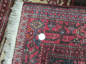 4' X 5' Antique Handmade India Floral Oriental Wool Rug Brown Vegetable Dyes