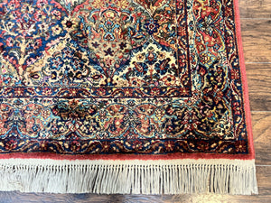 Karastan Multicolor Panel Kirman Rug #717, Wool Karastan Rug 5.9 x 9, Vintage Multipanel Kirman, Original Karastan Collection 700 Series