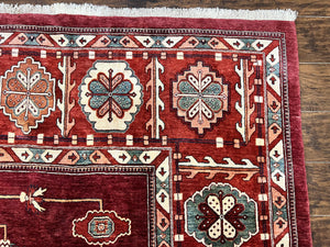 Persian Bidjar Rug 9x13, Wool Hand Knotted Vintage Carpet, Red Oriental Rug, Handmade Rug, Large 9 x 13 Room Size Rug