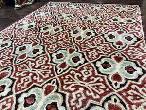 Portuguese Rug 9x12, Vintage Carpet, Handmade Wool Rug