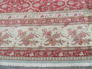 12' X 18' Palace Size Handmade Egyptian Wool Rug Carpet Soft Colors Red & Beige