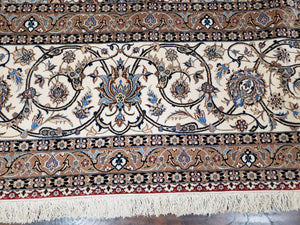 Persian Nain Rug 11x15 – Wool on Silk, Hand-Knotted, Signed Masterpiece