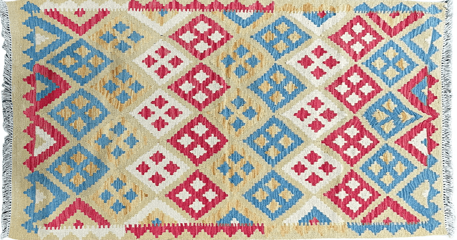 3x5 Kilim Rug Multicolor Tribal Kilim Rug 3 x 5 Tan Light Blue Red Beige New Turkish Anatolian Wool Kilim Flatweave Rug