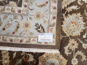 9x12 Vintage Handmade Wool Rug Carpet Indo Mahal Oushak Nice Brown Blue