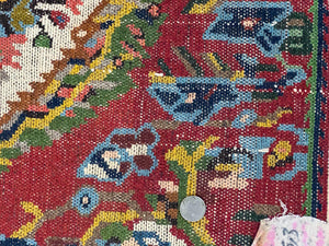 Persian Bakhtiari Rug 5x8, Wool Hand Knotted Antique Carpet, Red, Floral Oriental Rug, 5 x 8 Medium Sized Rug